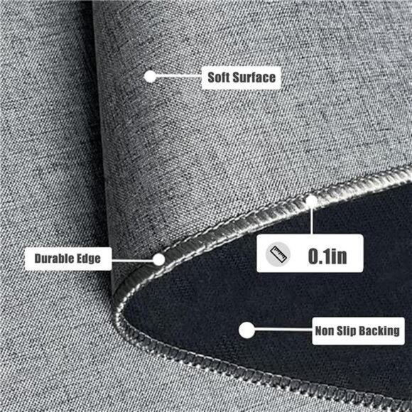 Gray Bathroom Rug Thin Low Profile Bath Mat Non Slip Absorbent Washable Door Car - Picture 2 of 7